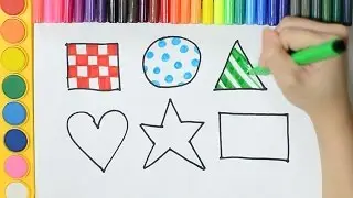 Learning How To Draw and Colour SHAPES in Patterns for Kids with Aegyo And Arts