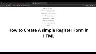 How to Create A simple Register Form in HTML |HTML Tutorials|