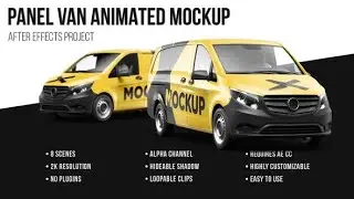 Panel Van Animated Mockup | After Effects Template