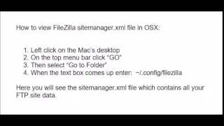 How to view FileZilla sitemanager.xml file in OSX