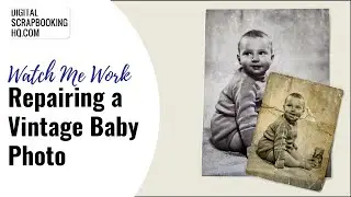 Repair a Vintage Baby Photo in Photoshop Elements 2024