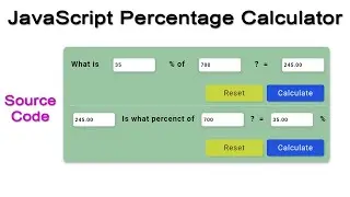 JavaScript Simple Projects for Beginners - Percentage Calculator With Source Code