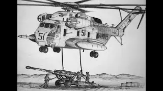 How to Draw a CH-53E Super Stallion Helicopter