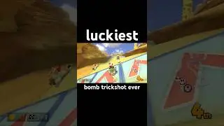 new luckiest bomb trickshot ever in mario kart #mario #mariokart #mk8dx #nintendo