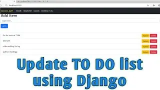 How to Update TO DO list using Django || How to Update form data using Django || Python