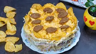 Быстрый ПРАЗДНИЧНЫЙ САЛАТ 🥗 который исчезнет за 1 минуту - рецепт настоящая бомба 😋!