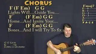 Fix You (Coldplay) Strum Guitar Cover Lesson with Chords/Lyrics - Capo 3rd