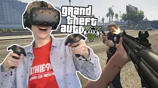 GTA IN VR WITH MOTION CONTROLLERS!  | GTA 5: VR Mod (HTC Vive Gameplay)