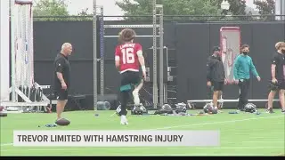 Trevor Lawrence limited in mini-camp due to hamstring injury