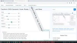 Transform CSS3 Generator: Scale, Rotate, Translate and Skew