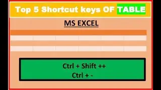 Table Shortcuts| excel shortcut keys|top 5 shortcut keys of table|Excel tricks|ctrl keys |fill data