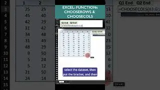 NEW EXCEL functions CHOOSEROWS and CHOOSECOLS