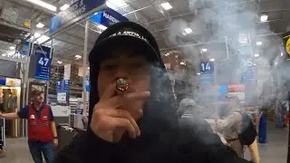 Smoking A Large Cigarette AT THE STORE