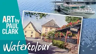 How to Paint a Scene on the River Rhine in Watercolour