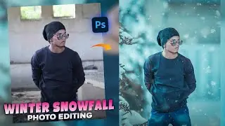 Photoshop Winter Snowfall Manipulation Photo Editing || Winter Photo Editing Tutorial in Photoshop
