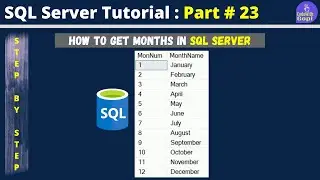 How to get Month Number and Names in SQL Server | How to get month name from date in SQL Server