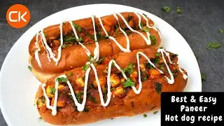 Paneer Hot dog recipe | Best & Easy Hot dog | Crunchykitchen