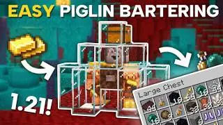 Minecraft 1.21 EASY Piglin Bartering/Trading Farm | 3500 items per hour!