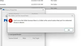 FIX Can't Move The Folder Because There Is A Folder In The Same Location That Can't Be Redirected