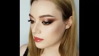 Золотисто- персиковый макияж с пигментами/Makeup Tutorial /Визажист Меньшова Юлия