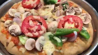 Veg pizza||Wheat pizza|| No oven & no yeast - SR COOKS