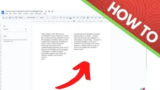 How to Type in Second Column in Google Docs