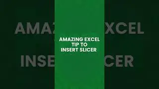 Amazing Excel Tip To Insert Slicer  | Advance Excel Formula | MyExcelGeeks