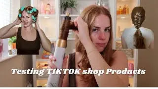 TESTING TIKTOK SHOP PRODUCTS| DYSON DUPE?, FRENCH BRAID HACK, WEIRDEST HEATLESS CURLERS