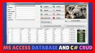 How To Connect To Ms Access Database Insert Update Delete Clear Print Export Import Excel In C#