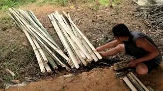 Primitive Technology Hut   Full video Primitive Skills