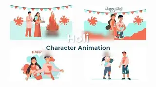 Flat Character Motion Graphic Animation | After Effects Templates | Holi Animation Scene Pack