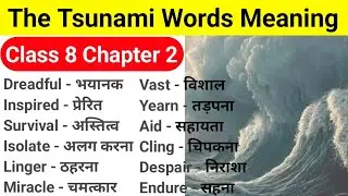 The Tsunami Class 8 word meaning | Class 8 english chapter 2 | Class 8 english