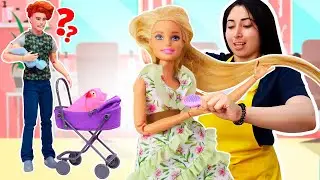 ¿Barbie se convierte en la princesa Rapunzel? Vídeos para niñas. Las Aventuras de las muñecas.