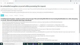 COMO resolver el ERROR InvalidOperationException: Unable to resolve service for type en ASP.NET Core