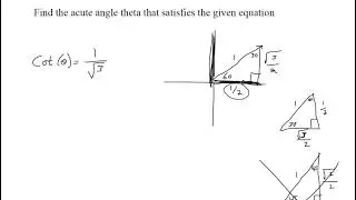 Find the acute angle theta that satisfies the given equation