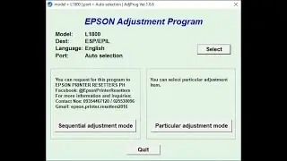 How to Reset Epson L1800