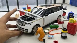 Repairing Accidental Range Rover SV at Mini Land Rover Service Center | Realistic Diecast Model Cars