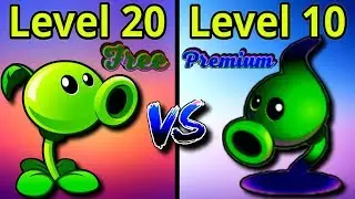 Peashooter 20 VS Shadow Pea 10 - Free vs Premium Plants