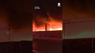 Massive fire shuts down major highway in California