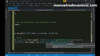 C# 6.0 Tutorial - Advanced - 54. AesManaged Cryptography, Encrypt and Decrypt Example