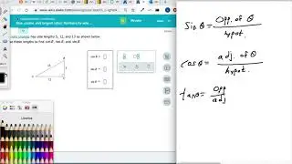 Sine, cosine, and tangent ratios  Numbers for side lengths