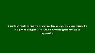 what is the meaning of typographical error