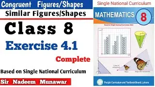 Class 8 Exercise 4.1 SNC PCTB Maths Ex 4.1 Difference Congruent Shapes Similar Shapes  in Urdu Hindi