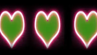 Moving heart love neon blinking light frame animation green screen for wedding footage