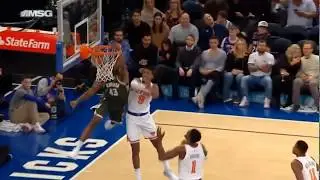 Thanasis Antetokounmpo GOES VERY HIGH FOR A PUTBACK SLAM/Bucks vs Knicks 2019