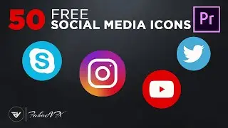 50 Free Animated Social Media Icons mogrt | Premiere pro templates