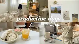 productive days vlog🧸 study vlog, editing , painting, reading🎁