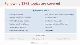 VBA Class Course Details