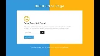 how to create a 404 error page,bootstrap,html and css