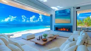 Morning Jazz In A Coastal Living Luxury Room Space - Jazz Instruments & Ocean Waves To Energize Day